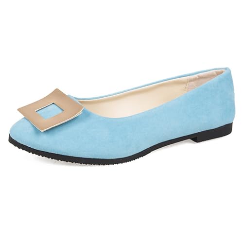 LarDorLin Geschlossen Flach Damen Ohne Verschluss Buro Loafer Arbeit Comfy Wildleder Ballet Dolly Schuhe Driving Flach Schuhe Täglich Yulanse Gr 38 EU (39 Cn) von LarDorLin