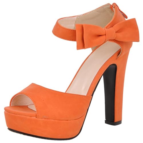 LarDorLin Höhe Ferse Plateau Damen Peep Toe Römersandalens Strappy Party Block Knöchelriemchen Elegant Bride Wildleder Gladiator Orange Gr 32 EU LarDorLin Höhe Ferse Plateau Damen Peep Toe Römersandalens Strappy Party Block Knöchelriemchen Elegant Bride Wildleder Gladiator Orange Gr 32 EU von LarDorLin