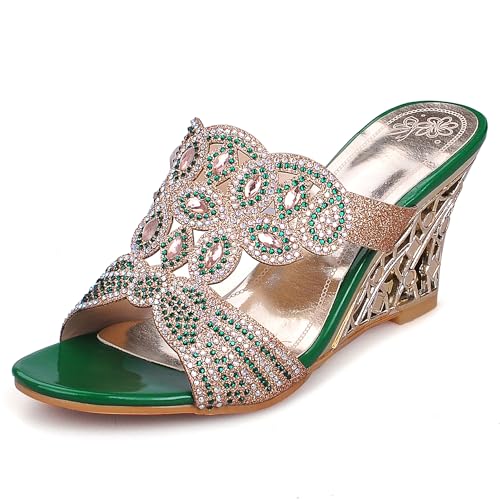 LarDorLin Keilabsatz Damen Transparent Sandals Pantoffeln Hochzeit Party Slingback Flip Flops Strand Offene Zeh Mule Hausschuhe Pantoffeln Grün Gr 34 EU LarDorLin Keilabsatz Damen Transparent Sandals Pantoffeln Hochzeit Party Slingback Flip Flops Strand Offene Zeh Mule Hausschuhe Pantoffeln Grün Gr 34 EU von LarDorLin