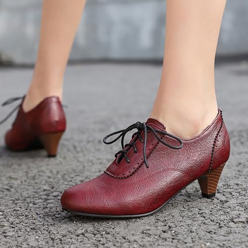 LarDorLin Kitten Heel Oxford Damen Brogue Derby Schnüren Runde Zehen Low Mid Schuhe Buro Arbeit Formal Pumps Schuhe Rotwein Gr 32 EU LarDorLin Kitten Heel Oxford Damen Brogue Derby Schnüren Runde Zehen Low Mid Schuhe Buro Arbeit Formal Pumps Schuhe Rotwein Gr 32 EU von LarDorLin