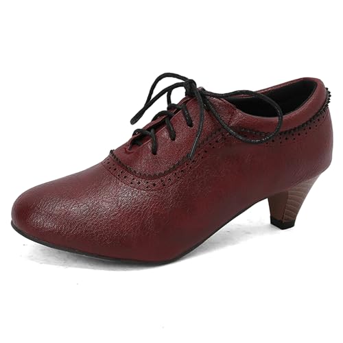 LarDorLin Kitten Heel Oxford Damen Brogue Derby Schnüren Runde Zehen Low Mid Schuhe Buro Arbeit Formal Pumps Schuhe Rotwein Gr 36 EU LarDorLin Kitten Heel Oxford Damen Brogue Derby Schnüren Runde Zehen Low Mid Schuhe Buro Arbeit Formal Pumps Schuhe Rotwein Gr 36 EU von LarDorLin