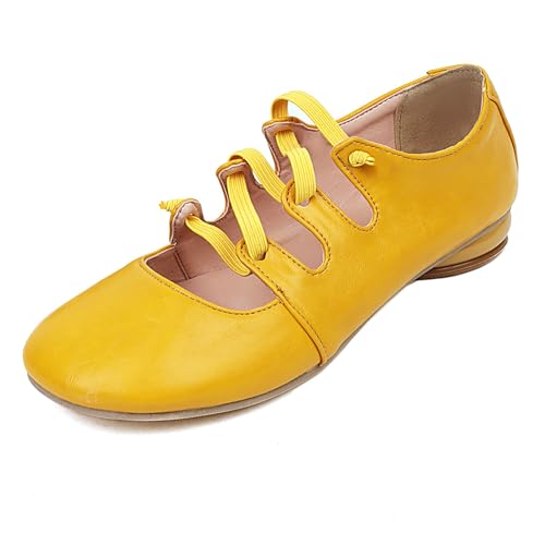 LarDorLin Mary Jane Komfort Niedrige Absatz Damen Runde Zehen Schuhe Strappy Grils Schuluniform Leisure Flach Schuhe Sommer Weit Fit Pumps Gelb Gr 36 EU LarDorLin Mary Jane Komfort Niedrige Absatz Damen Runde Zehen Schuhe Strappy Grils Schuluniform Leisure Flach Schuhe Sommer Weit Fit Pumps Gelb Gr 36 EU von LarDorLin
