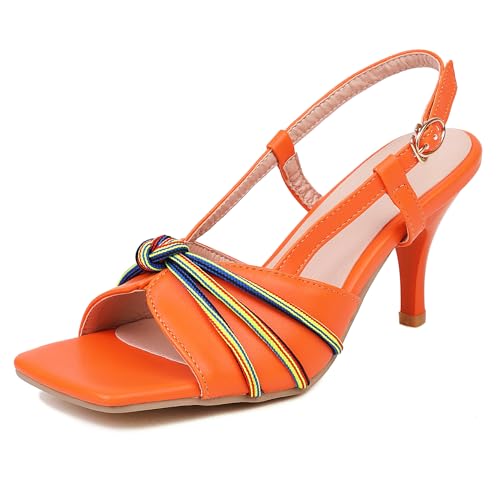 LarDorLin Offene Zeh Stilettos Damen Slingback-Sandales Sommer Höhe Ferse Gladiator Simple Sandalen Orange Gr 36 EU LarDorLin Offene Zeh Stilettos Damen Slingback-Sandales Sommer Höhe Ferse Gladiator Simple Sandalen Orange Gr 36 EU von LarDorLin