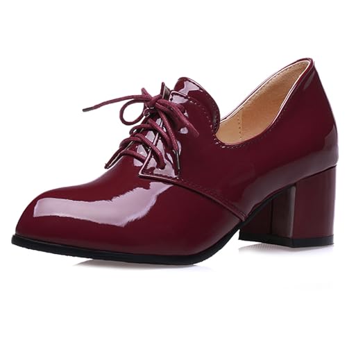 LarDorLin Pointed Toe Oxford Blockabsatz Damen Schnüren Derby Business Arbeit Mid Chunky Schuhe Pumps Büroschuhe Rotwein Gr 32 EU LarDorLin Pointed Toe Oxford Blockabsatz Damen Schnüren Derby Business Arbeit Mid Chunky Schuhe Pumps Büroschuhe Rotwein Gr 32 EU von LarDorLin