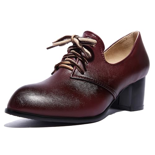 LarDorLin Pointed Toe Oxford Blockabsatz Damen Schnüren Derby Business Arbeit Mid Chunky Schuhe Pumps Büroschuhe Rotwein Gr 32 EU LarDorLin Pointed Toe Oxford Blockabsatz Damen Schnüren Derby Business Arbeit Mid Chunky Schuhe Pumps Büroschuhe Rotwein Gr 32 EU von LarDorLin