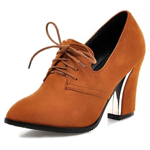 LarDorLin Pointed Toe Oxford Schnüren Damen Blockabsatz Derby Buro Arbeit Klassische Pumps Höhe Ferse Abendschuhe Gelb Gr 32 EU LarDorLin Pointed Toe Oxford Schnüren Damen Blockabsatz Derby Buro Arbeit Klassische Pumps Höhe Ferse Abendschuhe Gelb Gr 32 EU von LarDorLin