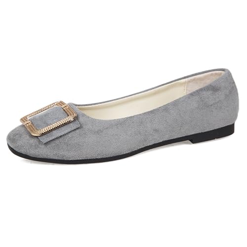 LarDorLin Schnalle Flach Damen Ballet Dolly Schuhe Square Toe Buro Arbeit Loafer Ohne Verschluss Draußen Party Flach Schuhe Comfy Grau Gr 36 EU LarDorLin Schnalle Flach Damen Ballet Dolly Schuhe Square Toe Buro Arbeit Loafer Ohne Verschluss Draußen Party Flach Schuhe Comfy Grau Gr 36 EU von LarDorLin