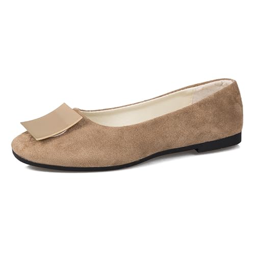 LarDorLin Schnalle Flach Damen Ballet Dolly Schuhe Square Toe Buro Arbeit Loafer Ohne Verschluss Draußen Party Flach Schuhe Comfy Khaki Gr 36 EU LarDorLin Schnalle Flach Damen Ballet Dolly Schuhe Square Toe Buro Arbeit Loafer Ohne Verschluss Draußen Party Flach Schuhe Comfy Khaki Gr 36 EU von LarDorLin