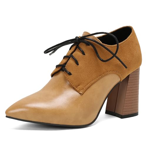 LarDorLin Schnüren Derbies Damen Chunky Heel Pointed Toe Oxford Buro Block High Schuhe Pumps Arbeit Formal Schuhe Gelb Gr 34 EU LarDorLin Schnüren Derbies Damen Chunky Heel Pointed Toe Oxford Buro Block High Schuhe Pumps Arbeit Formal Schuhe Gelb Gr 34 EU von LarDorLin