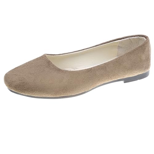 LarDorLin Square Toe Dolly Schuhe Damen Ballet Flach Schuhe Damen Ohne Verschluss Sommer Strand Gehen Flach Schuhe Arbeit Loafer Hese Gr 37 EU (38 Cn) von LarDorLin