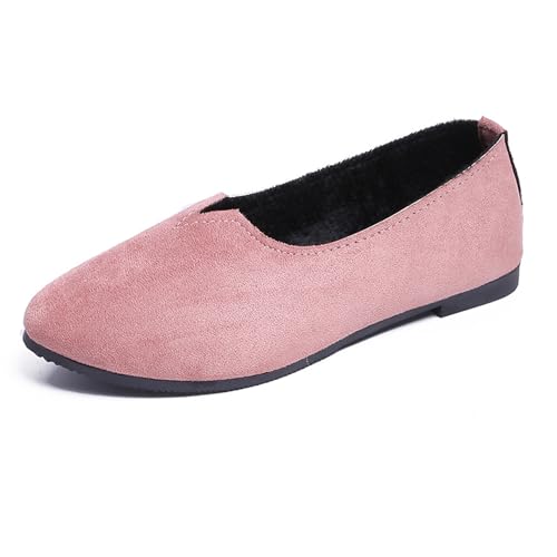 LarDorLin Square Toe Dolly Schuhe Damen Ballet Flach Schuhe Damen Ohne Verschluss Sommer Strand Gehen Flach Schuhe Arbeit Loafer Pink Gr 39 EU (40 Cn) von LarDorLin