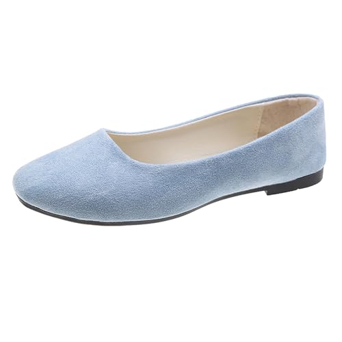 LarDorLin Square Toe Dolly Schuhe Damen Ballet Flach Schuhe Damen Ohne Verschluss Sommer Strand Gehen Flach Schuhe Arbeit Loafer Yulanse Gr 41 EU (43 Cn) von LarDorLin