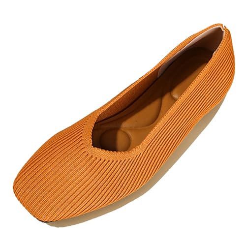 LarDorLin Stricken Ballet Flach Damen Square Toe Dolly Schuhe Ohne Verschluss Buro Loafer Arbeit Gehen Komfort Flach Schuhe Driving Orange Gr 34 EU LarDorLin Stricken Ballet Flach Damen Square Toe Dolly Schuhe Ohne Verschluss Buro Loafer Arbeit Gehen Komfort Flach Schuhe Driving Orange Gr 34 EU von LarDorLin