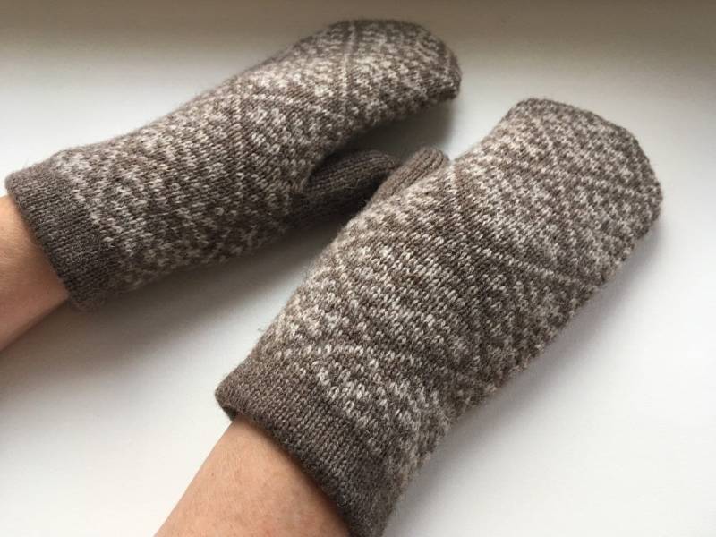Norweger Wolle Schneeflocke Handschuhe Doppelt Gestrickte Winter Handschuhe von LaraKnitStudio
