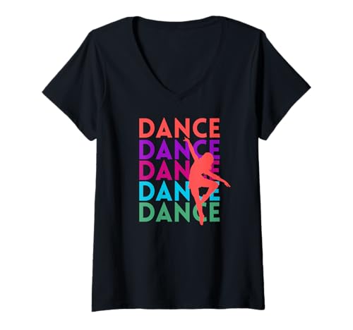 Damen Dance Tanz Tänzerin T-Shirt mit V-Ausschnitt Damen Dance Tanz Tänzerin T-Shirt mit V-Ausschnitt von LaraLovesDancing