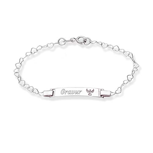LaraZeidler Berlin Mädchen Engel Kinder ID Armband inkl. Gravur beidseitig 925 Silber 16cm von LaraZeidler Berlin