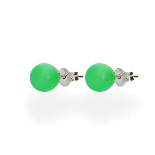 Ohrstecker Neon Ohrringe 925 Silber mit Swarovski Elements Crystal Pearl in der Farbe Green von LaraZeidler Berlin