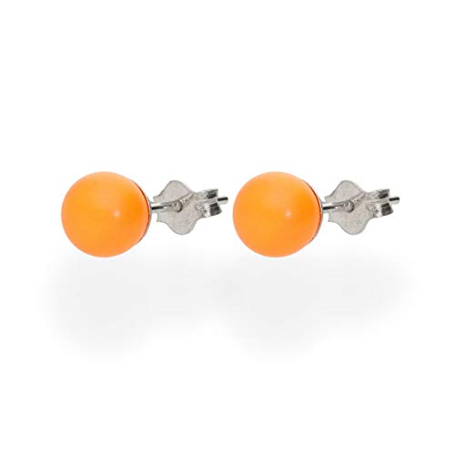 Ohrstecker Neonohrringe 925 Silber verziert mit Swarovski Elements Crystal Pearl in der Farbe Orange Ohrstecker Neonohrringe 925 Silber verziert mit Swarovski Elements Crystal Pearl in der Farbe Orange von LaraZeidler Berlin
