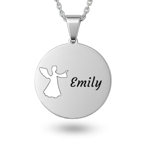 Personalisierte Kette Damen Familienkette mit Kindernamen oder Enkelkindern als Schutzengel Engelkette Geschenk für Mama oder Oma zum Geburtstag Muttertag Weihnachten oder Ostern (1 Name) von LaraZeidler Berlin
