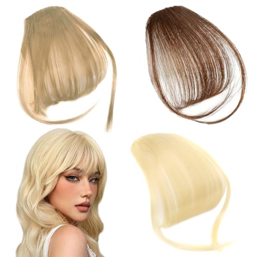 3 Stück Pony Haarteil Echthaar Clip in Bangs Fake Bangs Mit Rutschfesten Clips Air Bangs Natürliche Bangs Hair Clip Nahtlose für Tägliches Tragen und Verbesserung der Gesichtsfunktion der Frauen von Laralily