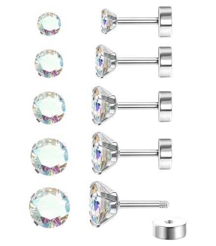 5 Paar Ohrstecker Chirurgenstahl,Edelstahl Ohrringe Damen Titan Ohrringe Damen Herren,Titan Ohrringe Set,Nicht Leicht Allergien Auszulösen,Ideale Geschenke für Familie Und Freunde 5 Paar Ohrstecker Chirurgenstahl,Edelstahl Ohrringe Damen Titan Ohrringe Damen Herren,Titan Ohrringe Set,Nicht Leicht Allergien Auszulösen,Ideale Geschenke für Familie Und Freunde von Laralily