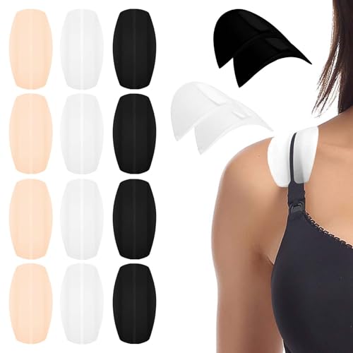 Laralily BH Trägerpolster 16 Stück - Rutschfeste BH Trägerpolster Silikon - Bequem und Lindert Schmerzen - Weiß, Schwarz, Hautfarben von Laralily