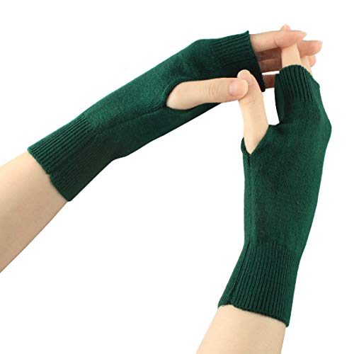 Larcele Kaschmir Damenwärmer Fingerlose Handschuhe BZST-02 (Dunkel Grün) MEHRWEG von Larcele