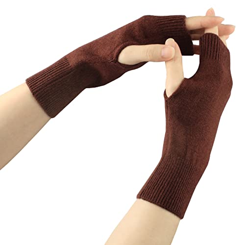 Larcele Kaschmir Damenwärmer Fingerlose Handschuhe BZST-02 (Kaffee) von Larcele