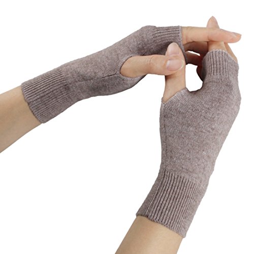 Larcele Kaschmir Damenwärmer Fingerlose Handschuhe BZST-02 (Licht Khaki) MEHRWEG von Larcele