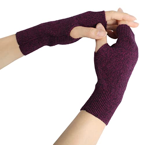 Larcele Kaschmir Damenwärmer Fingerlose Handschuhe BZST-02 (Violett) von Larcele