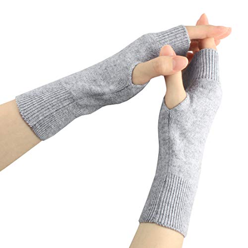 Larcele Kaschmir Damenwärmer Fingerlose Handschuhe BZST-02 MEHRWEG (Grau,Modell 4453) von Larcele