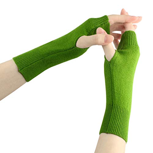 Larcele Kaschmir Damenwärmer Fingerlose Handschuhe BZST-02 MEHRWEG (Grün,Modell 4459) von Larcele