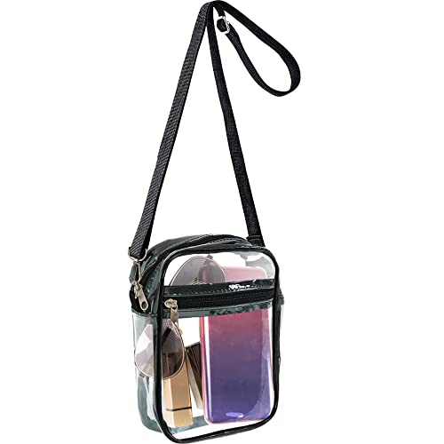 Larcenciel Transparente Umhängetasche, Schultertasche mit Verstellbarem Schulterriemen, Wasserdichte Crossbody Tasche, Transparente Tasche für Konzerte, Sportveranstaltungen, Shopping, Festivals von Larcenciel