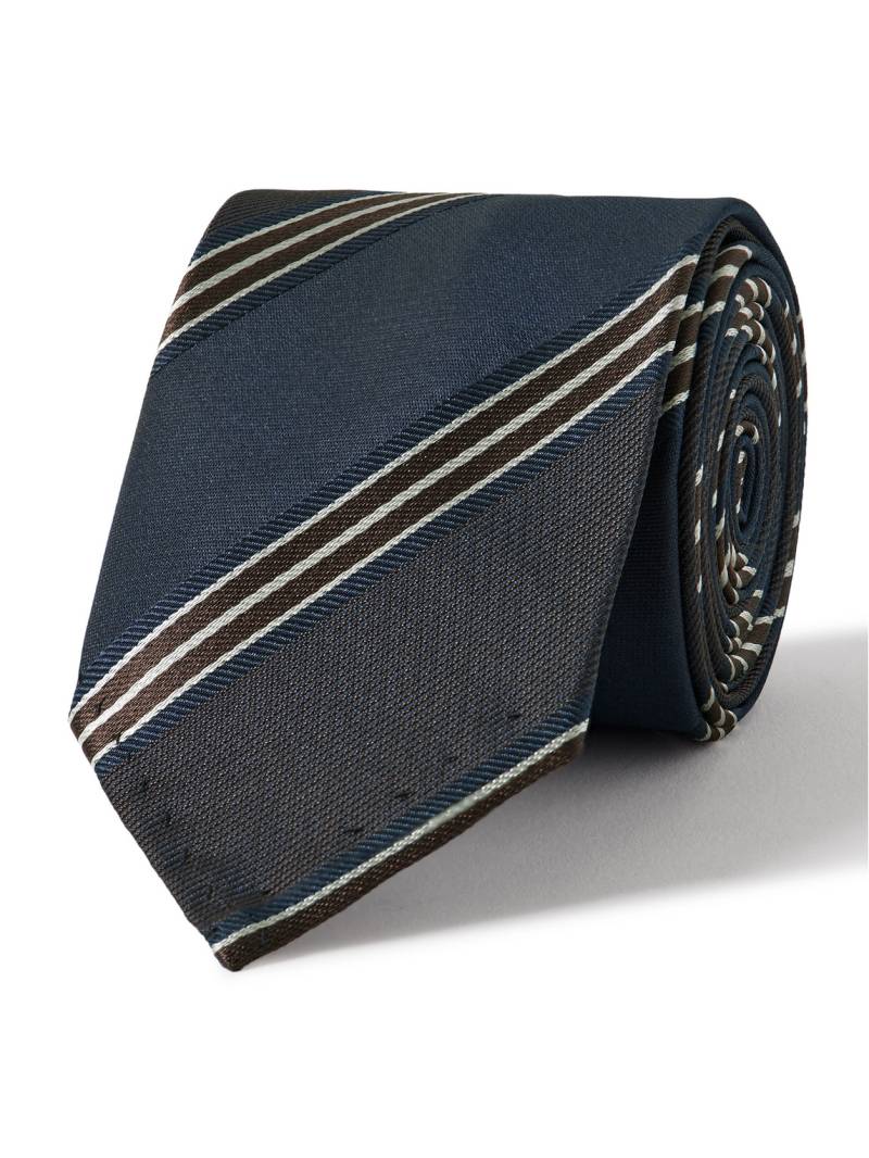 Lardini - 6cm Striped Silk-Gabardine Tie - Men - Blue von Lardini
