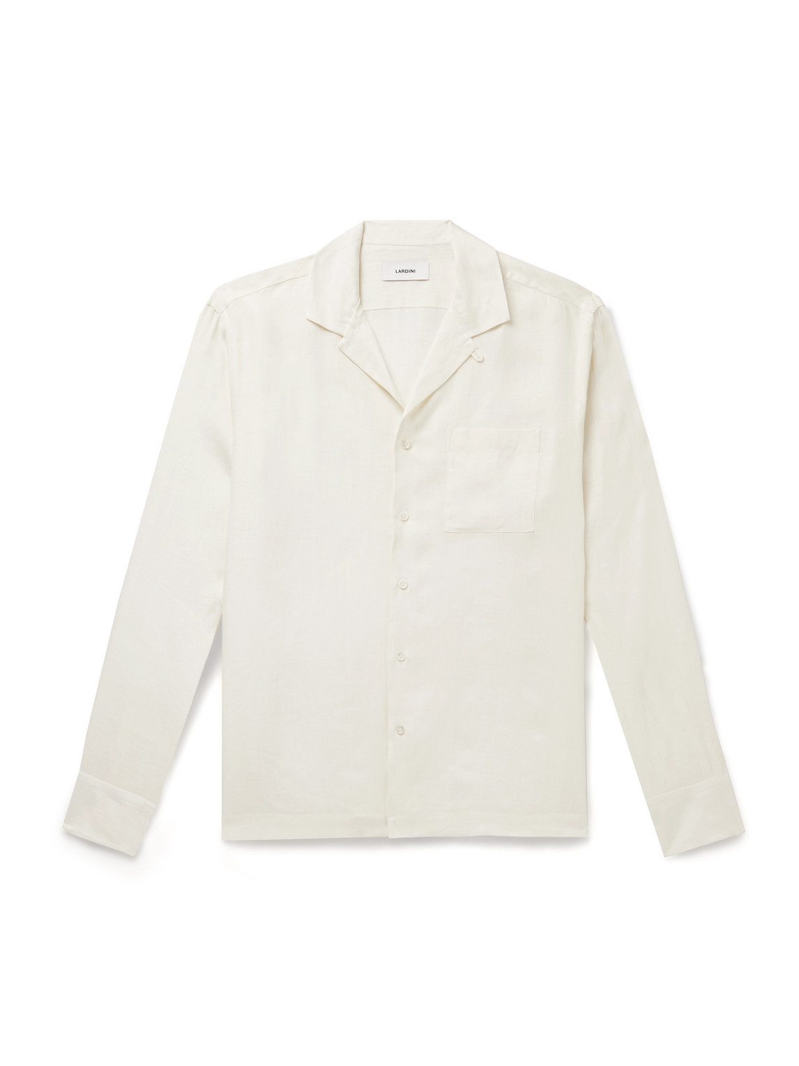 Lardini - Convertible-Collar Linen Shirt - Men - Neutrals - S von Lardini
