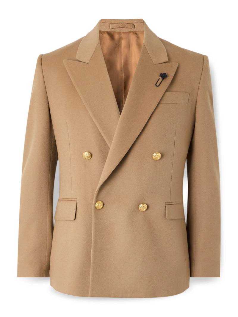 Lardini - Double-Breasted Virgin Wool Blazer - Men - Neutrals - IT 48 von Lardini