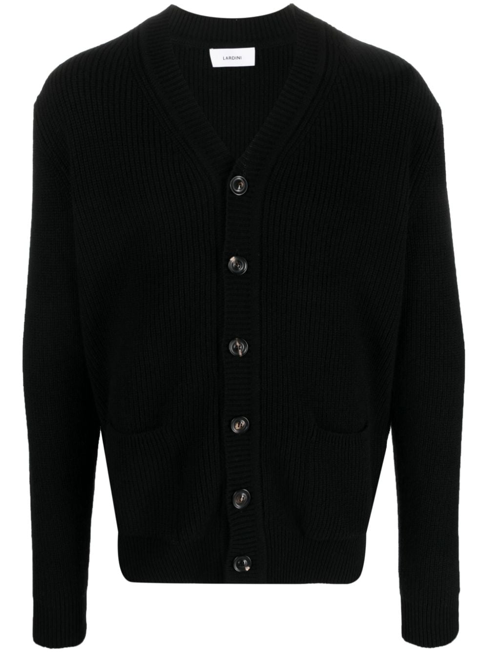 Lardini Gerippter Cardigan mit Knöpfen - Schwarz von Lardini