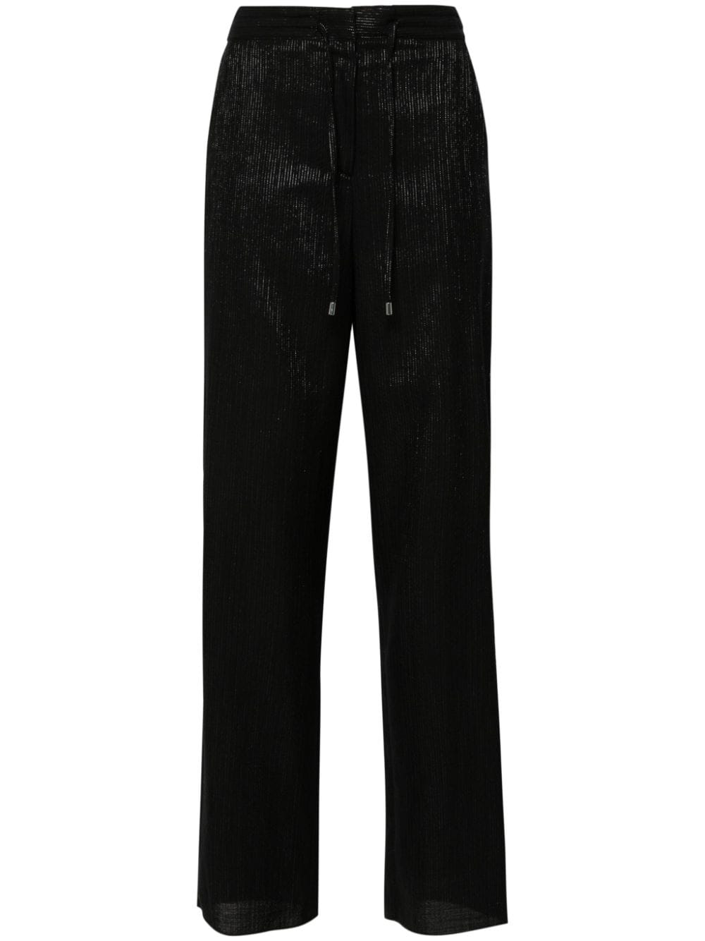 Lardini High-Waist-Palazzohose mit Nadelstreifen - Schwarz von Lardini