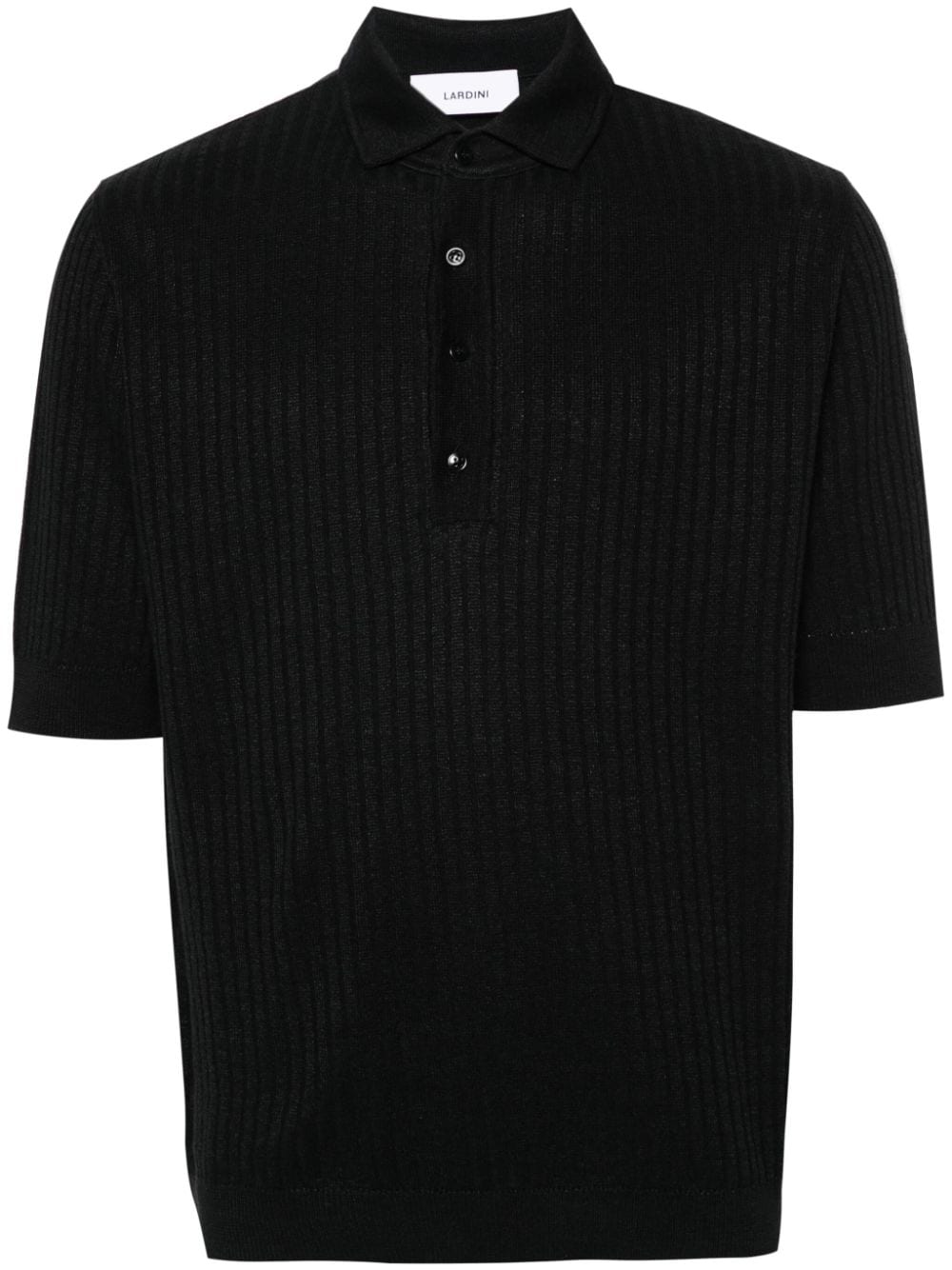 Lardini Poloshirt aus geripptem Strick - Schwarz von Lardini