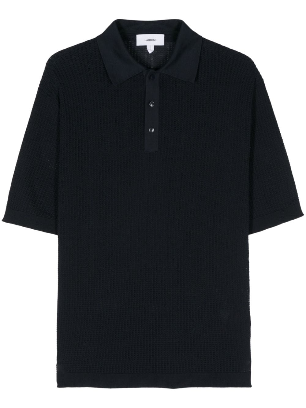 Lardini Poloshirt mit Lochstrickmuster - Blau von Lardini