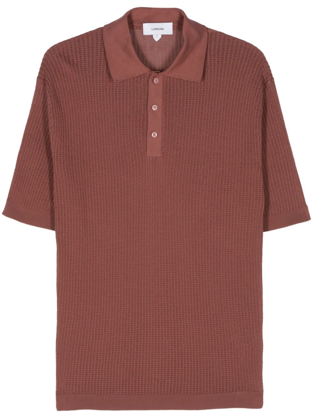 Lardini Poloshirt mit Lochstrickmuster - Braun von Lardini