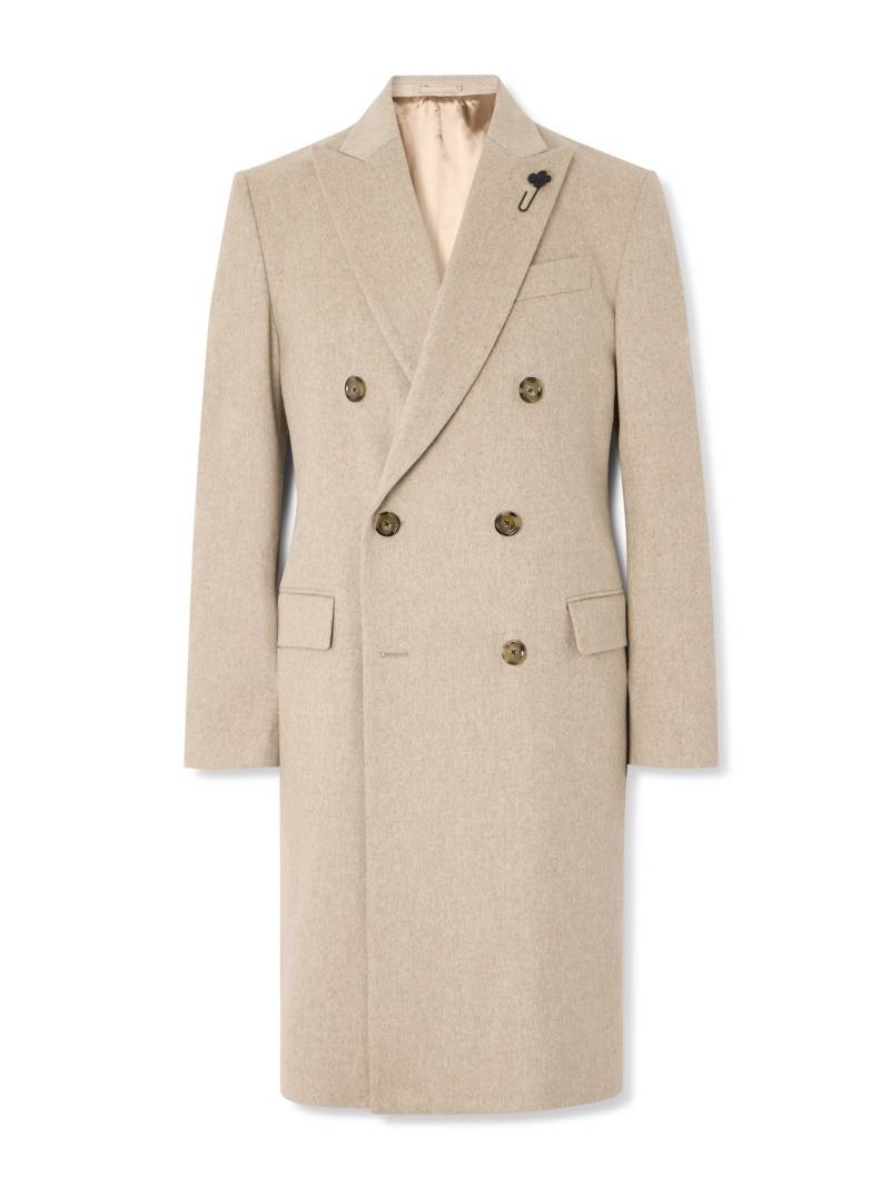 Lardini - Slim-Fit Double-Breasted Brushed Virgin Wool Coat - Men - Neutrals - IT 50 von Lardini
