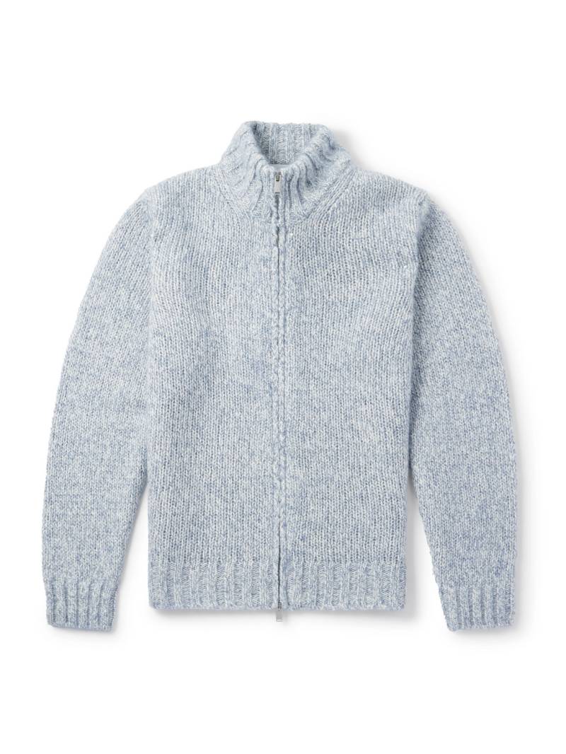 Lardini - Slim-Fit Virgin Wool-Blend Zip-Up Cardigan - Men - Blue - L von Lardini