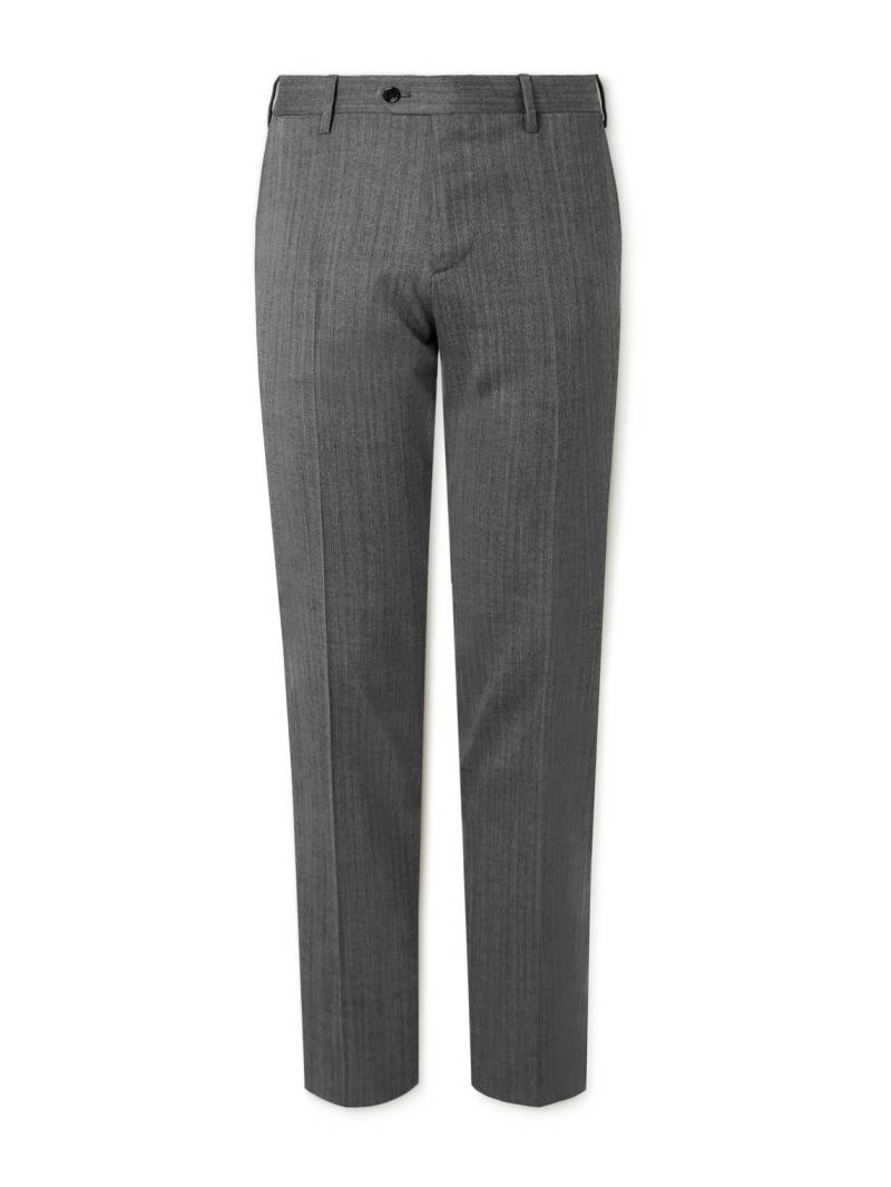 Lardini - Straight-Leg Herringbone Virgin Wool-Blend Trousers - Men - Gray - IT 46 von Lardini