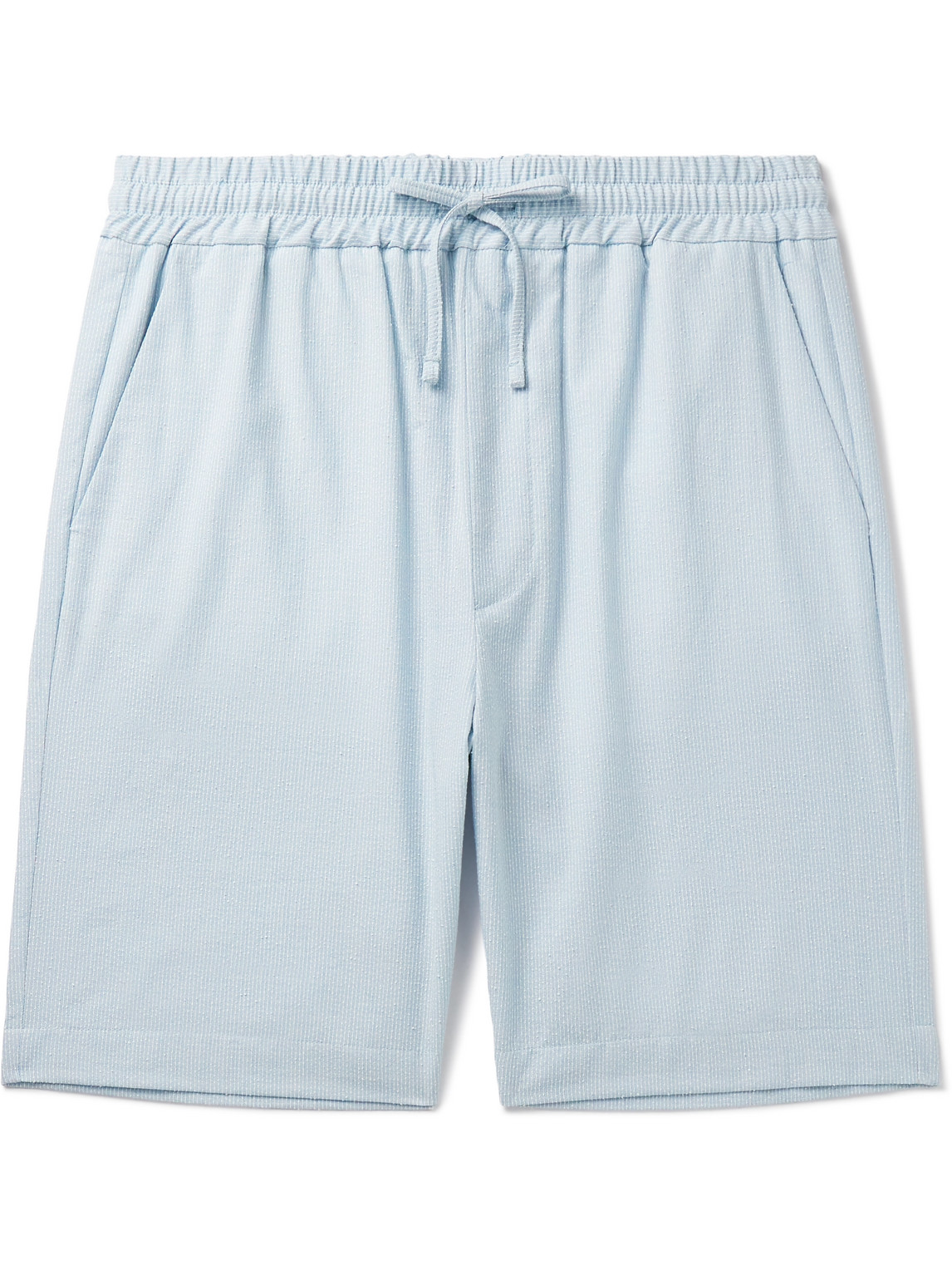 Lardini - Straight-Leg Striped Cotton-Blend Drawstring Shorts - Men - Blue - IT 50 von Lardini