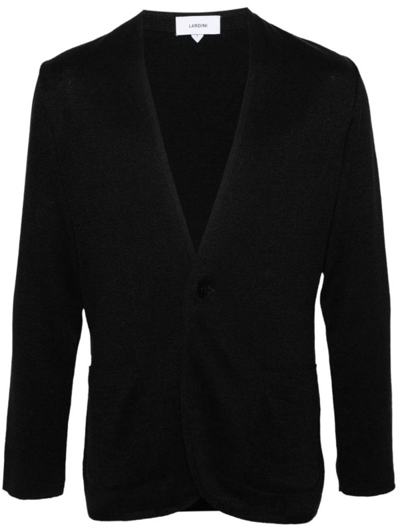 Lardini V-Ausschnitt-Cardigan mit Knopf - Schwarz von Lardini