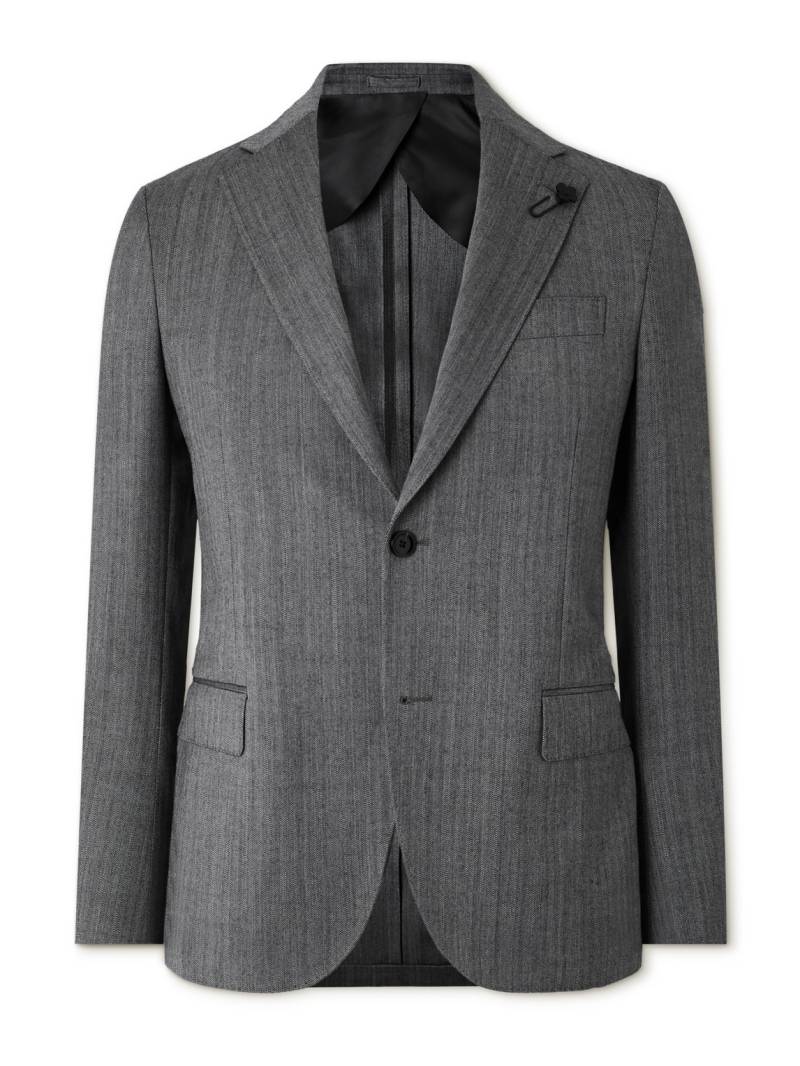 Lardini - Virgin Wool-Blend Herringbone Suit Jacket - Men - Gray - IT 50 von Lardini