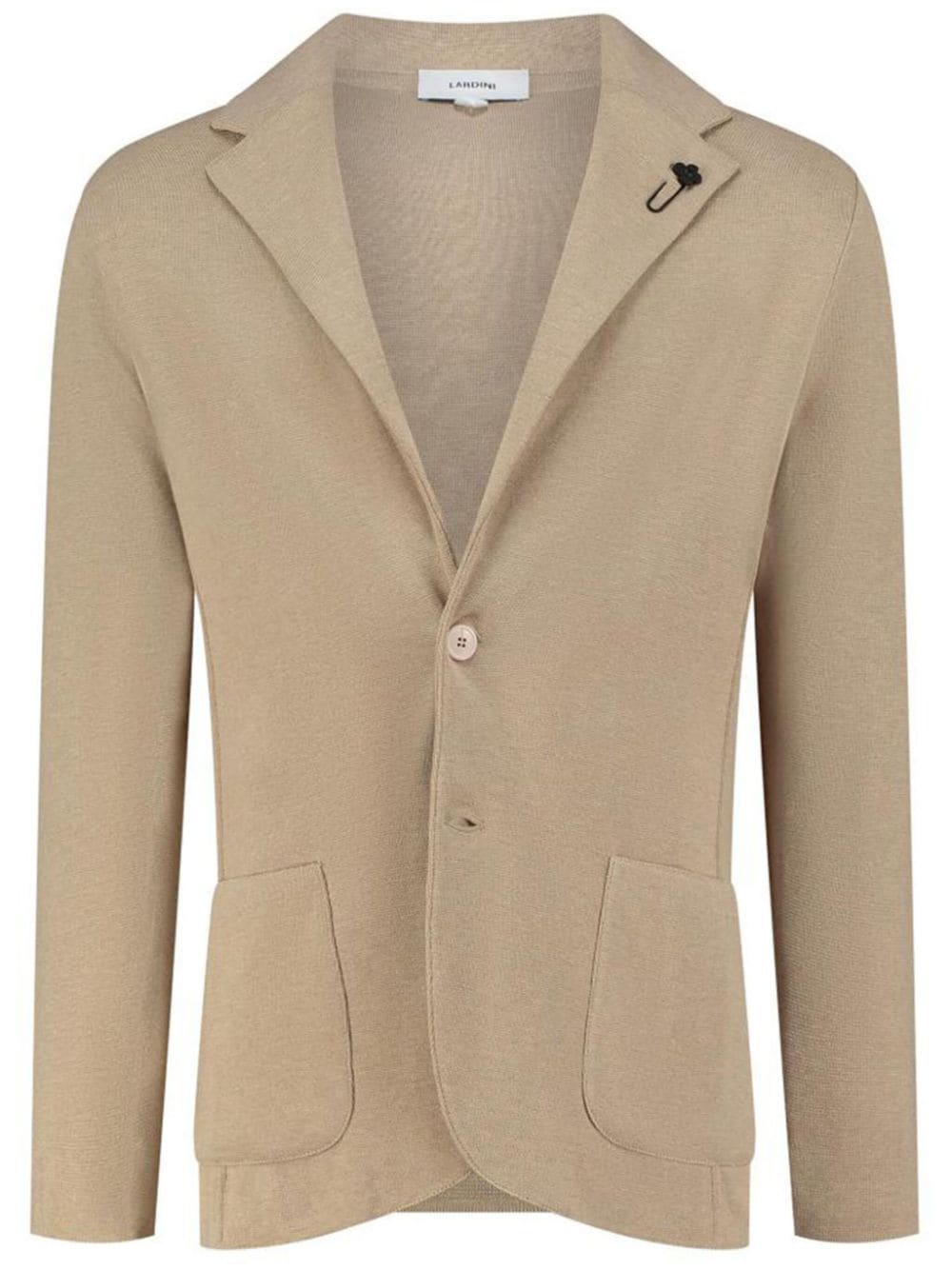 Lardini brooch-detail single-breasted blazer - Nude von Lardini