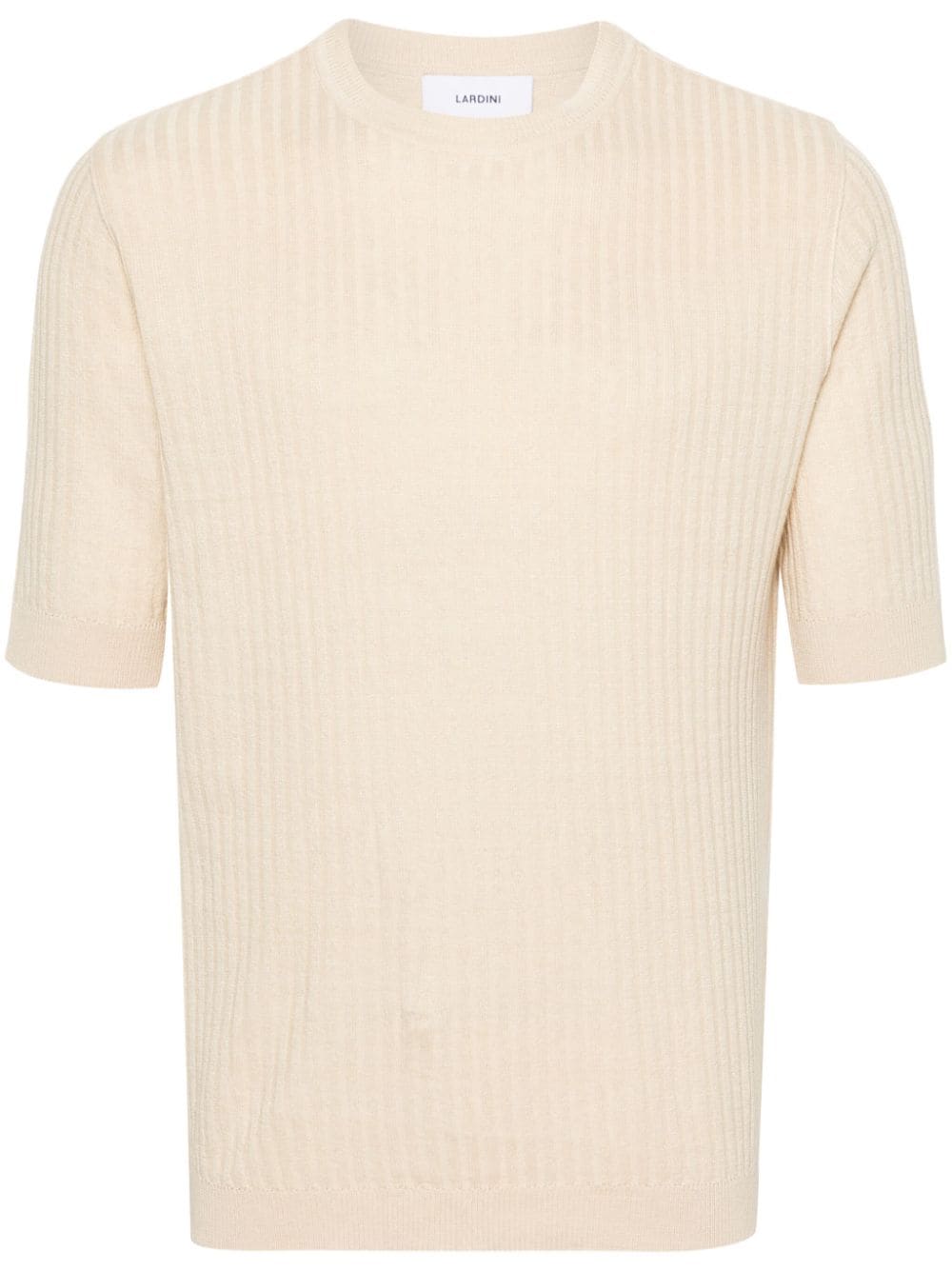 Lardini Gerippter Pullover mit kurzen Ärmeln - Nude von Lardini