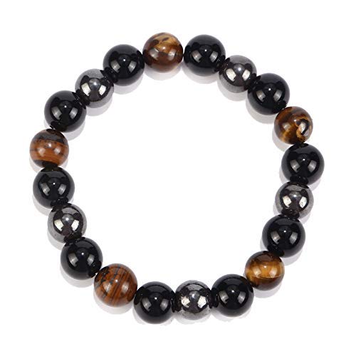 Larebidtex Schutzarmband aus Natursteinen - Tigerauge, Schwarzer Obsidian, Hämatit, Handgefertigt, Universalgröße, Inklusive E-Book und Schmuckbeutel, Ideal für Heilsteintherapie und Chakra-Balance Larebidtex Schutzarmband aus Natursteinen - Tigerauge, Schwarzer Obsidian, Hämatit, Handgefertigt, Universalgröße, Inklusive E-Book und Schmuckbeutel, Ideal für Heilsteintherapie und Chakra-Balance von Larebidtex